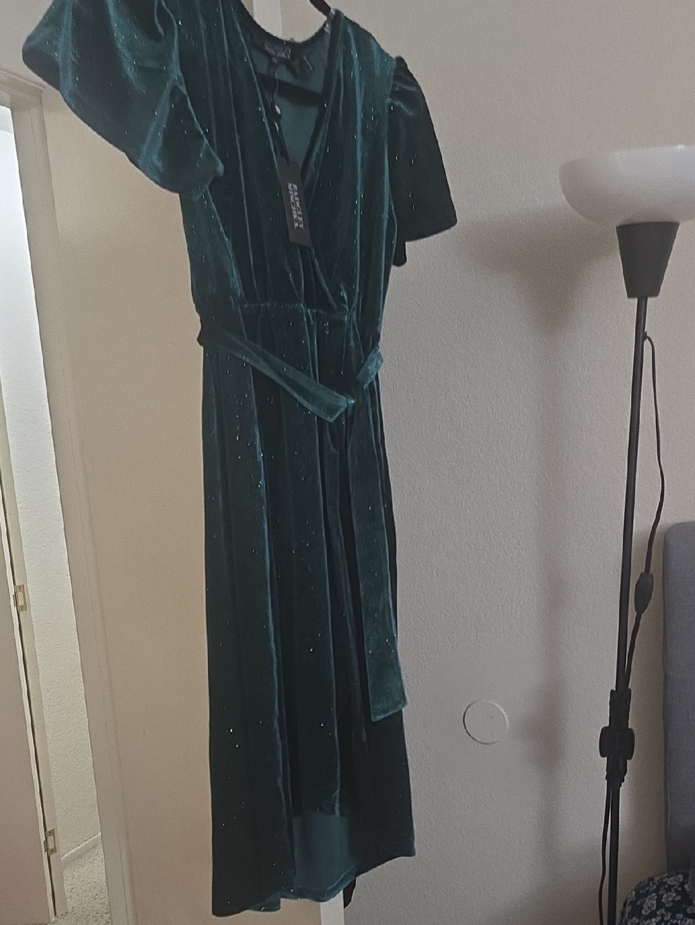 Badgley Mischka Deep Green Velvet Dress